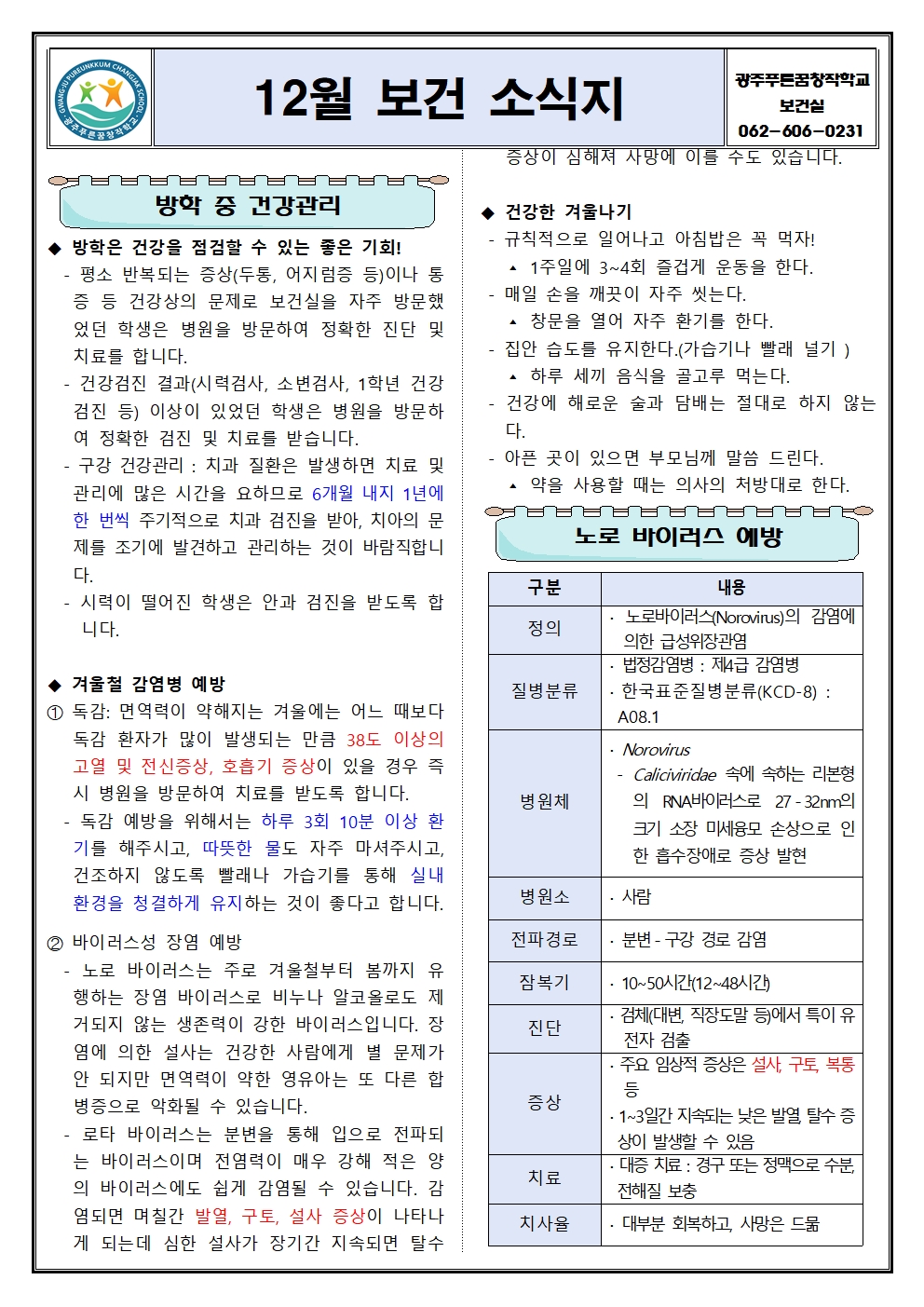 2024학년도 12월 보건 소식지